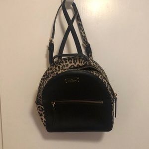 Kate Spade MINI Black and animal print BACKPACK LEATHER